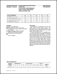 V53C8125HK30 datasheet: Ultra-high performance 128K x 8bit fast page mode CMOS dynamic RAM V53C8125HK30