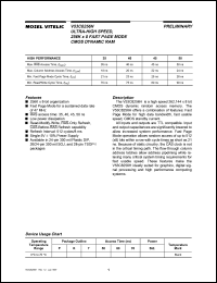 V53C8256HK35 datasheet: Ultra-high performance 128K x 8bit fast page mode CMOS dynamic RAM V53C8256HK35