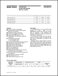 V58C365164SAT36 datasheet: 64Mbit DDR SDRAM 4M x 16, 3.3V V58C365164SAT36