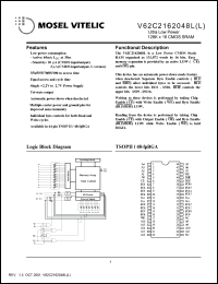 V62C2162048LL-35T datasheet: Ultra low power 128K x 16 CMOS static RAM V62C2162048LL-35T