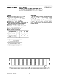 V827316K04SXTG-B1 datasheet: 2.5V 16M x 72 high performance unbuffered ECC DDR SDRAM module V827316K04SXTG-B1