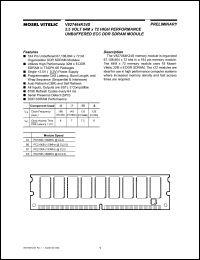 V827464K24SXTG-B0 datasheet: 2.5V 64M x 72 high performance unbuffered ECC DDR SDRAM module V827464K24SXTG-B0