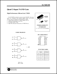 SL74HC00N datasheet: Quad 2-input NAND gate. High-performance silicon-gate CMOS. SL74HC00N