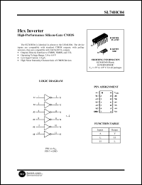 SL74HC04N datasheet: Hex inverter.  High-performance silicon-gate CMOS. SL74HC04N