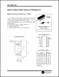 SL74HC153D datasheet: Dual 4-input data selector/multiplexer. High-performance silicon-gate CMOS. SL74HC153D