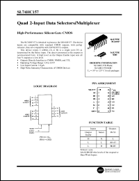 SL74HC157N datasheet: Quad 2-input data selector/multiplexer. High-performance silicon-gate CMOS. SL74HC157N