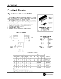 SL74HC163N datasheet: Presettable counter. High-performance silicon-gate CMOS. SL74HC163N