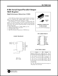 SL74HC164D datasheet: 8-bit serial-input/parallel output shift register. High-performance silicon-gate CMOS. SL74HC164D
