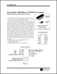 SL74HC193N datasheet: Presettable 4-bit binary UP/DOWN counter. High-performance silicon-gate CMOS. SL74HC193N