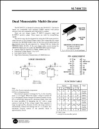 SL74HC221N datasheet: Dual monostable multivibrator SL74HC221N