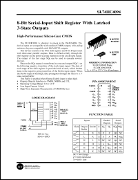 SL74HC4094N datasheet: 8-bit serial-input shift register with latched 3-state outputs. High-performance silicon-gate CMOS. SL74HC4094N