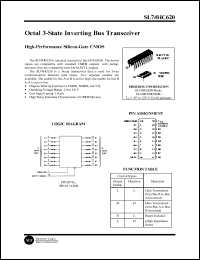 SL74HC620D datasheet: Octal 3-state inverting bus transceiver. High-performance silicon-gate CMOS. SL74HC620D