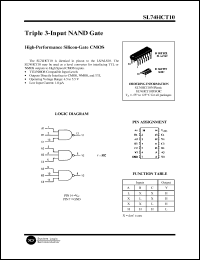 SL74HCT10D datasheet: Triple 3-input NAND gate. High-performance silicon-gate CMOS. SL74HCT10D