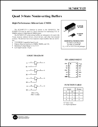SL74HCT125D datasheet: Quad 3-state noninverting buffer. High-performance silicon-gate CMOS. SL74HCT125D