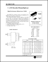 SL74HCT138N datasheet: 1-of-8 decoder/demultiplexer . High-performance silicon-gate CMOS. SL74HCT138N