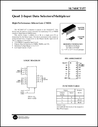 SL74HCT157N datasheet: Quad 2-input data selector/multiplexer . High-performance silicon-gate CMOS. SL74HCT157N