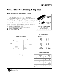 SL74HCT374D datasheet: Octal 3-state noninverting D flip-flop . High-performance silicon-gate CMOS. SL74HCT374D