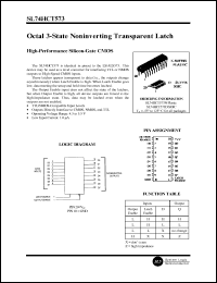 SL74HCT573D datasheet: Octal 3-state noninverting transparent latch. High-performance silicon-gate CMOS. SL74HCT573D