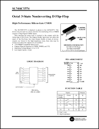 SL74HCT574N datasheet: Octal 3-state noninverting D flip-flop. High-performance silicon-gate CMOS. SL74HCT574N