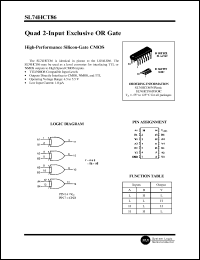 SL74HCT86N datasheet: Quad 2-input exlusive OR gate. High-performance silicon-gate CMOS. SL74HCT86N
