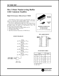 SL74HC365D datasheet: Hex 3-state noninverting buffer with common enables. High-performance silicon-gate CMOS. SL74HC365D