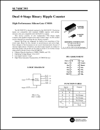 SL74HC393N datasheet: Dual 4-stage binary ripple counter. High-performance silicon-gate CMOS. SL74HC393N