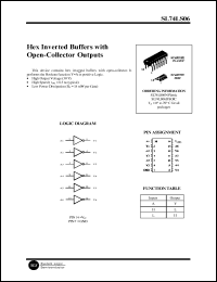 SL74LS06N datasheet: Hex inverter buffer with open-collector outputs. SL74LS06N