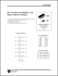 SL74LS07D datasheet: Hex non-inverted buffer with open-collector outputs. SL74LS07D