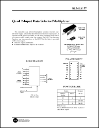 SL74LS157N datasheet: Quad 2-input data selector/multiplexer SL74LS157N