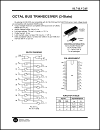 SL74LV245D datasheet: Octal bus transceiver (3-state). SL74LV245D