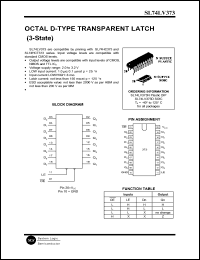 SL74LV373N datasheet: Octal D-type transparent latch (3-state). SL74LV373N