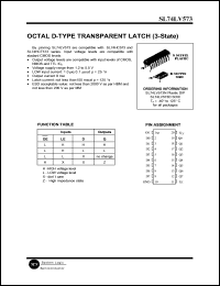SL74LV573N datasheet: Octal D-type transparent latch (3-state). SL74LV573N