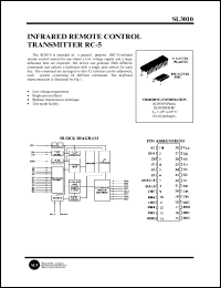 SL3010D datasheet: Infrared remote control transmitter RC-5. SL3010D