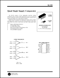 SL339N datasheet: Quad single supply comparator. SL339N