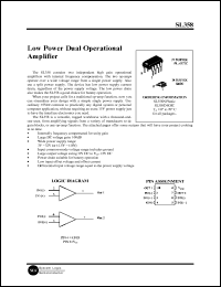 SL358D datasheet: Low power dual operational amplifier. SL358D