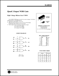 SL4001BN datasheet: Quad 2-input NOR gate. High-voltage silicon-gate CMOS. SL4001BN