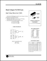 SL4012BN datasheet: Dual 4-input NAND gate. High-voltage silicon-gate CMOS. SL4012BN