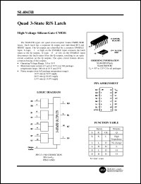 SL4043BN datasheet: Quad 3-state R/S latch. High-voltage silicon-gate CMOS. SL4043BN
