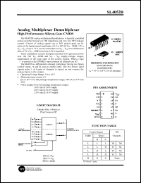 SL4052BD datasheet: Analog multiplexer demultiplexer. High-performance silicon-gate CMOS. SL4052BD