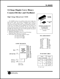 SL4060BD datasheet: 14-stage ripple-carry binary counter/divider and oscillator. High-voltage silicon-gate CMOS. SL4060BD