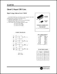 SL4071BN datasheet: Quad 2-input OR gate. High-voltage silicon-gate CMOS. SL4071BN