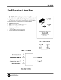 SL4558N datasheet: Dual operational amplifier. SL4558N