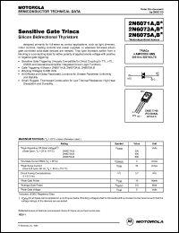 2N6071B datasheet: Bidirectional thyristor, 4 Ampere, 200V 2N6071B