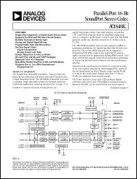 AD1848KP datasheet: Parallel-port 16-bit sound port stereo codec AD1848KP