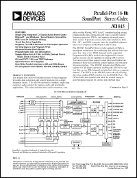 AD1845JP datasheet: Parallel-port 16-Bit soundport stereo codec AD1845JP