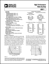 AD811JR-REEL datasheet: High performance video operational amplifier AD811JR-REEL