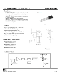 MIM-0KM1FKL datasheet: Infrared receiver module, TTL and CMOS compatibility, 56.7KHz MIM-0KM1FKL