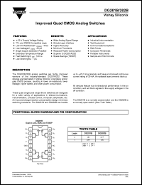 DG202BDY datasheet: Improved quad CMOS analog switches, +/-22-V supply voltage rating, low on-resistance: 45Ohm DG202BDY