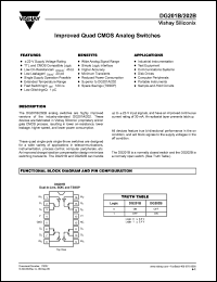 DG201BAK datasheet: Improved quad CMOS analog switches, +/-22-V supply voltage rating, low on-resistance: 45Ohm DG201BAK