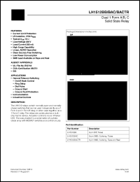 LH1512BACTR datasheet: Dual solid state relay for general telecom switching etc LH1512BACTR